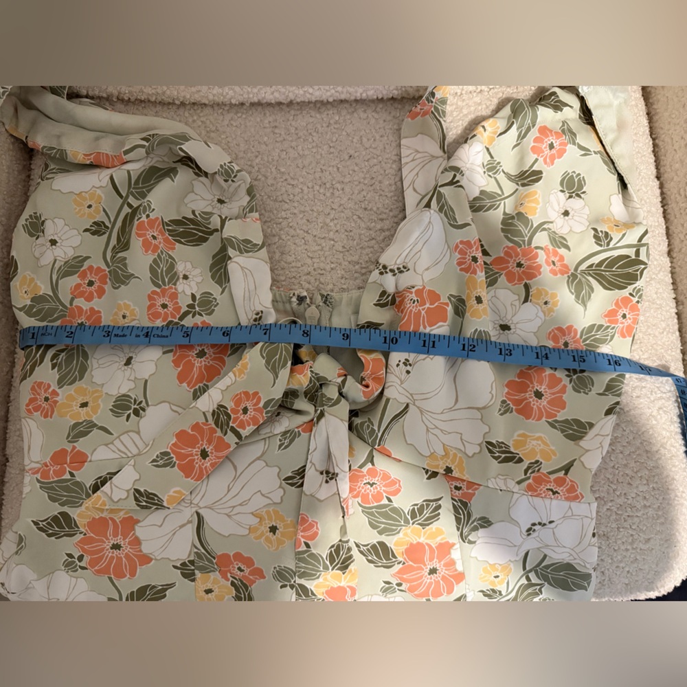 Abercrombie & Fitch Cream Floral Midi Dress - Picture 3 of 3
